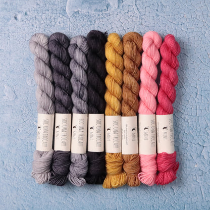 Shades of grey and gold and pink